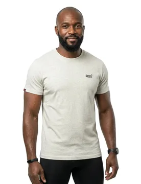 Maglietta A Maniche Corte Vintage Logo Embroidered Straw Grey Marl S - Superdry - FashionsVida