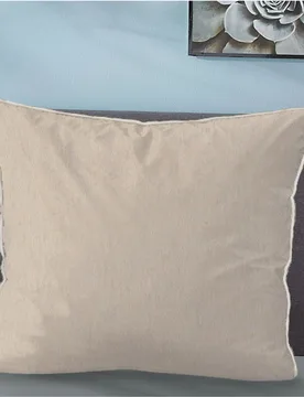 Melange-Flanell Kopfkissenbezug MELANGE UNI kitt, 80x80 cm - Biberna - FashionsVida