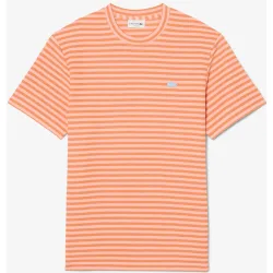Camiseta de hombre de algodón de rayas con textura de manga corta