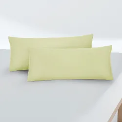 Feinjersey-Kopfkissenbezug Doppelpack pistaziengrün, 2x 40x60 cm