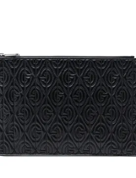 Quilted Leather G Rhombus Zip Clutch - Gucci - FashionsVida