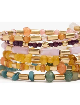 Pack de pulseras con cuentas decorativas y piedras - Parfois - FashionsVida