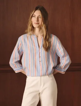Blusón de lino estampado de rayas - Lloyd's - FashionsVida