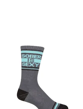 Pair Sober Is Sexy Cotton Socks Multi One Size - Grey - Size: One Size - Gumball Poodle - FashionsVida