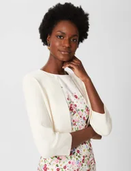 Edge to Edge Cropped Cardigan Ivory female