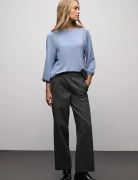 Jacquard Shirt female Blau