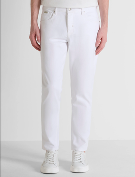 Jeans slim fit uomo crema