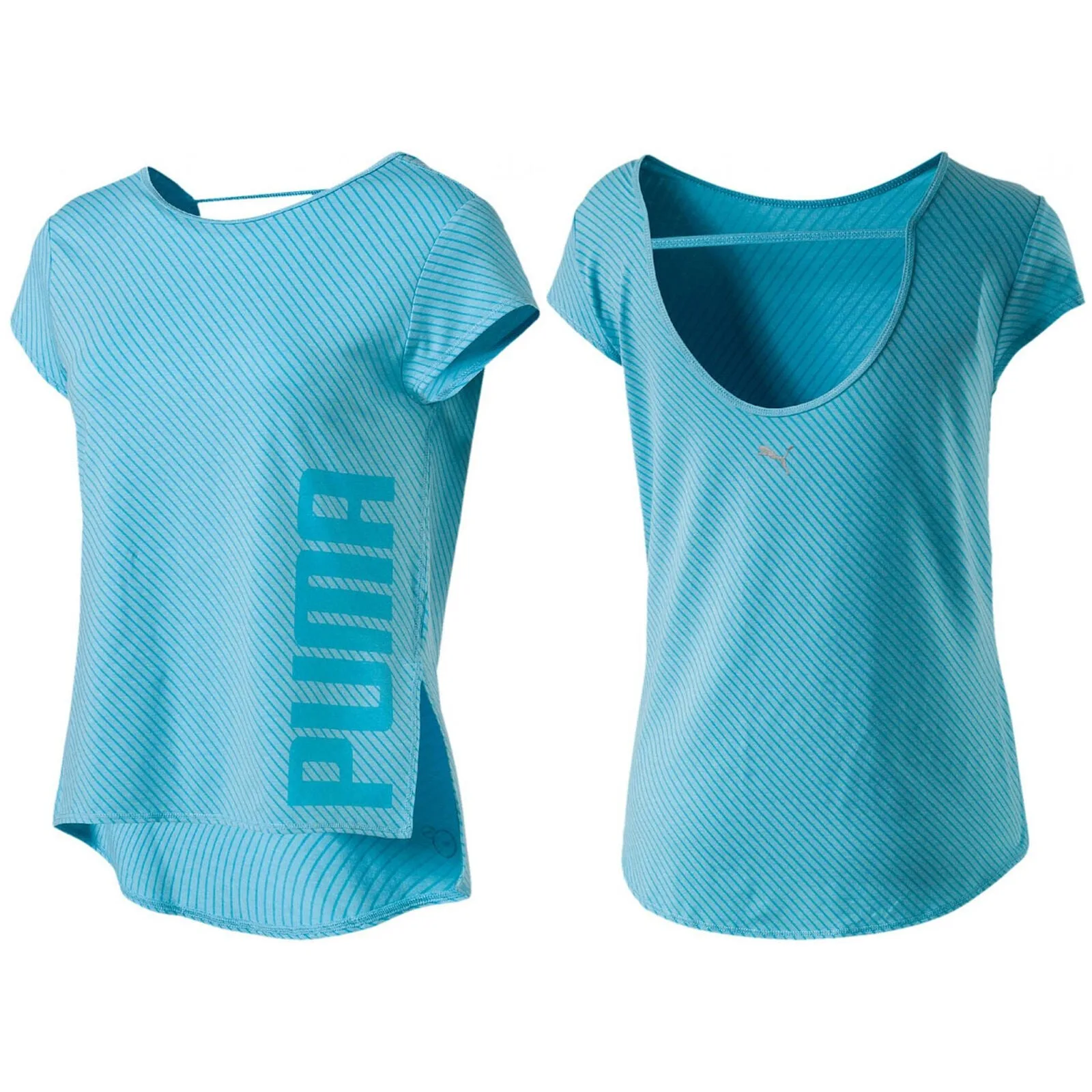 Dancer Stripe Womens Blue T-Shirt - Size 12 Uk - Puma - FashionsVida