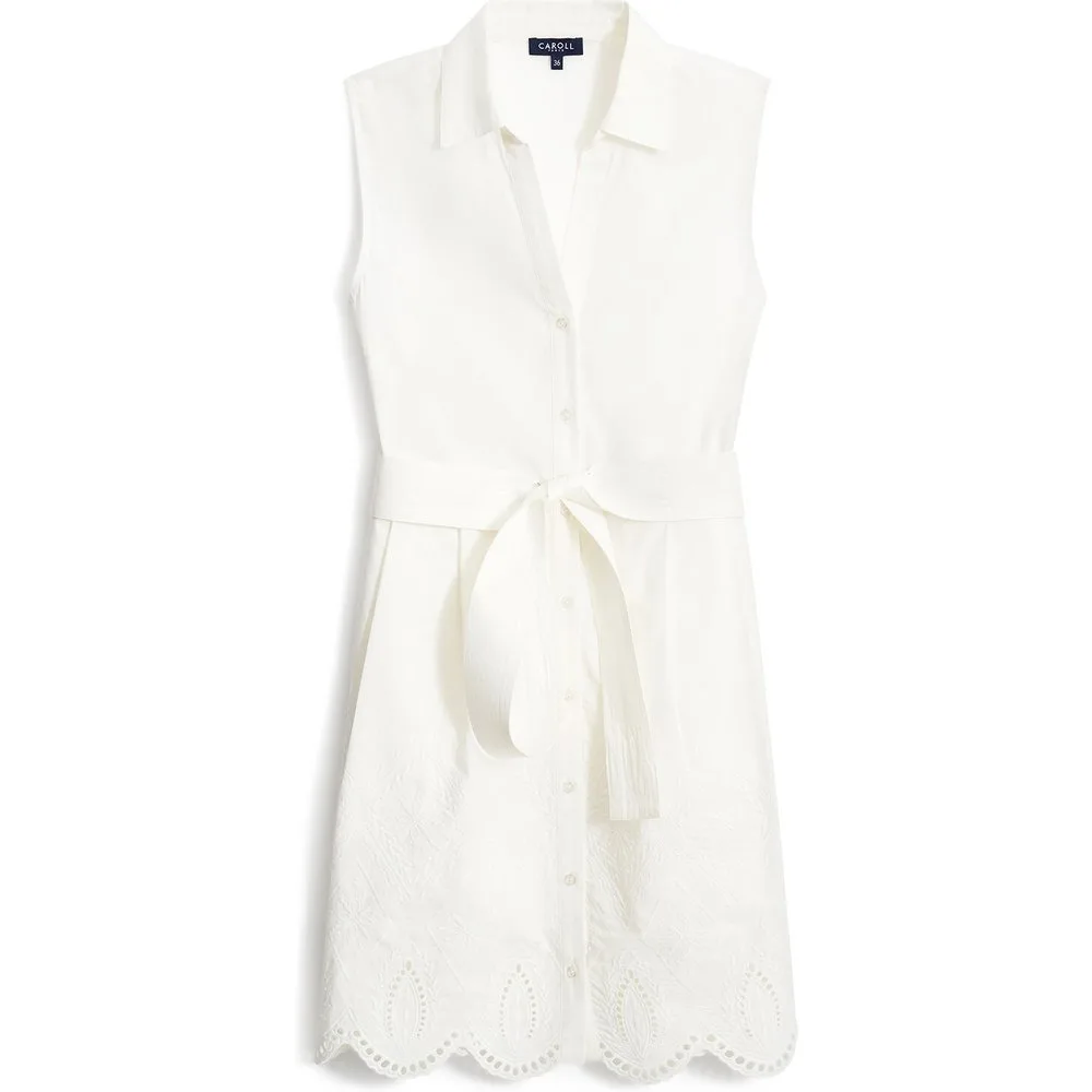 Vestido corto sin mangas con efecto calado - Caroll - FashionsVida