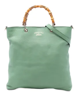 Tall Leather Bamboo Shopper Tote - Gucci - FashionsVida