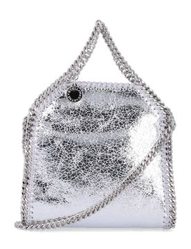 Mini Metallic Faux Leather Handbag with Chain Details
