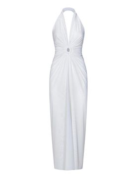 Fisico Maxi abito bianco in tulle