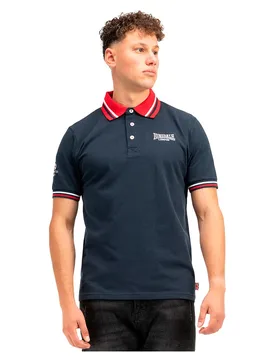 Polo à Manches Courtes Ellers Grove Navy / Red / White S - Lonsdale - FashionsVida