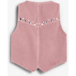 Chaleco de mujer tipo denim con tachas decorativas