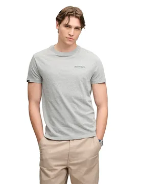 Maglietta A Maniche Corte Essential Company Logo Sleet Grey Marl / Green L