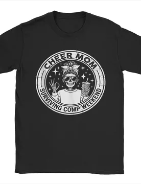Men T-Shirt Cheer Mom Surviving Comp Weekend Funny Cheerleading Skeleton Cotton Tee Shirt Short Sleeve T Shirts Tops Printing - Aliexpress - FashionsVida