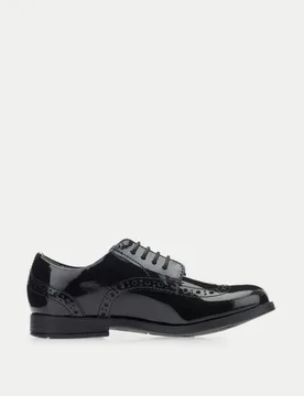 Kids' Patent Brogue School Shoes (5 Large - 9 Large) Black Female - Start-Rite - FashionsVida
