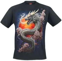 T-Shirt - Sun Dragon - S bis 4XL - für Männer - Größe XXL - schwarz - Männer - male