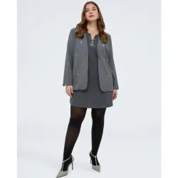 Vestido corto en punto milano con lazos mangas cortas
