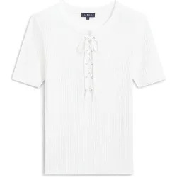 Camiseta de mujer de punto ligero con cordones