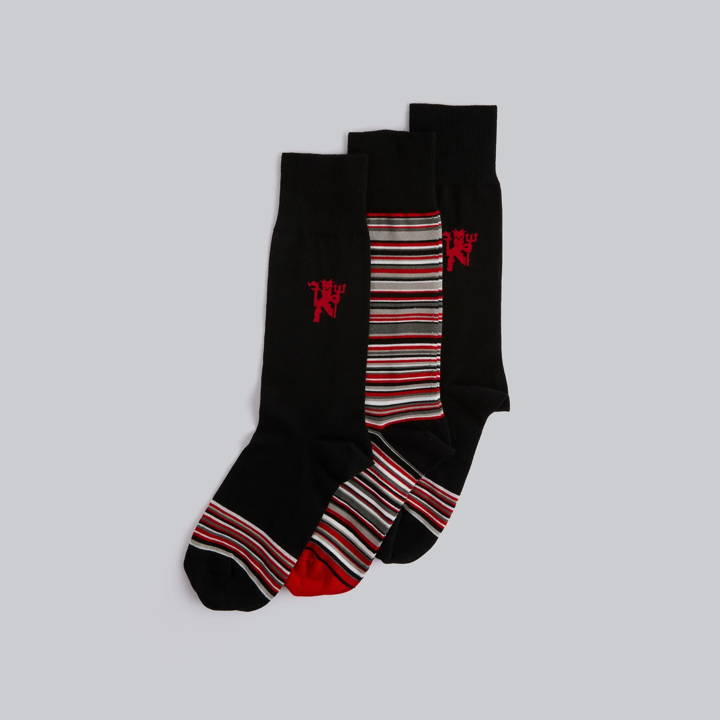 Manchester United x 3 Pack Socks Black & Multi ONE SIZE - Paul smith - FashionsVida