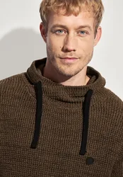 Street One Two Tone Funnelneck Pullover male Braun