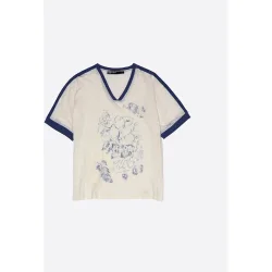 Camiseta de mujer logo frutas lino lavado