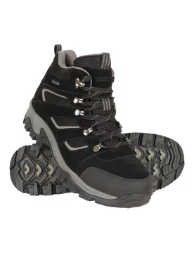 Voyage Mens Waterproof Walking Mid-Boots - Black - Black - Size: 7 - Mountain Warehouse - FashionsVida