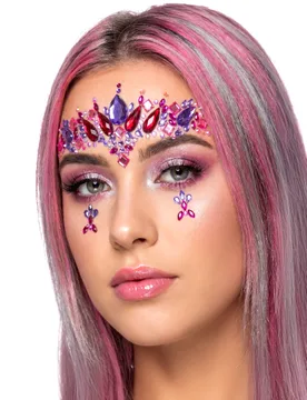 Schmuck-Steine für Erwachsene Einhorn alternatives Make-up violett-rot - LEG-AVENUE - FashionsVida