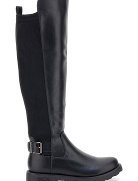 Stivali neri con fibbia laterale e fascia elastica 3003 37