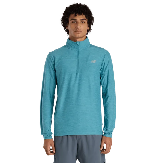 Space Dye 1/4 Zip Herren Trainingsoberteile - Türkis - Größe M - Poly Jersey Teal M - New Balance - FashionsVida