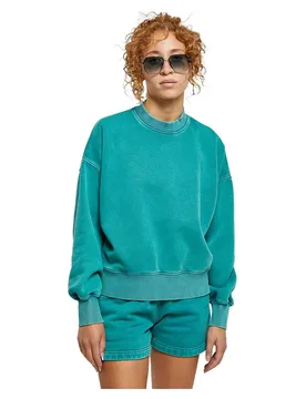 Pull Oversized Stone Washed Water Green 5XL - Urban classics - FashionsVida