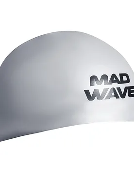 D Fina Approved Swimming Cap Silver M unisex - Mad Wave - FashionsVida