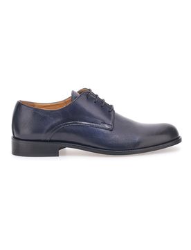 Scarpe Stringate Vera Pelle Blu 623 45