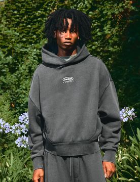 Sweat À Capuche Effet Délavé S Gris