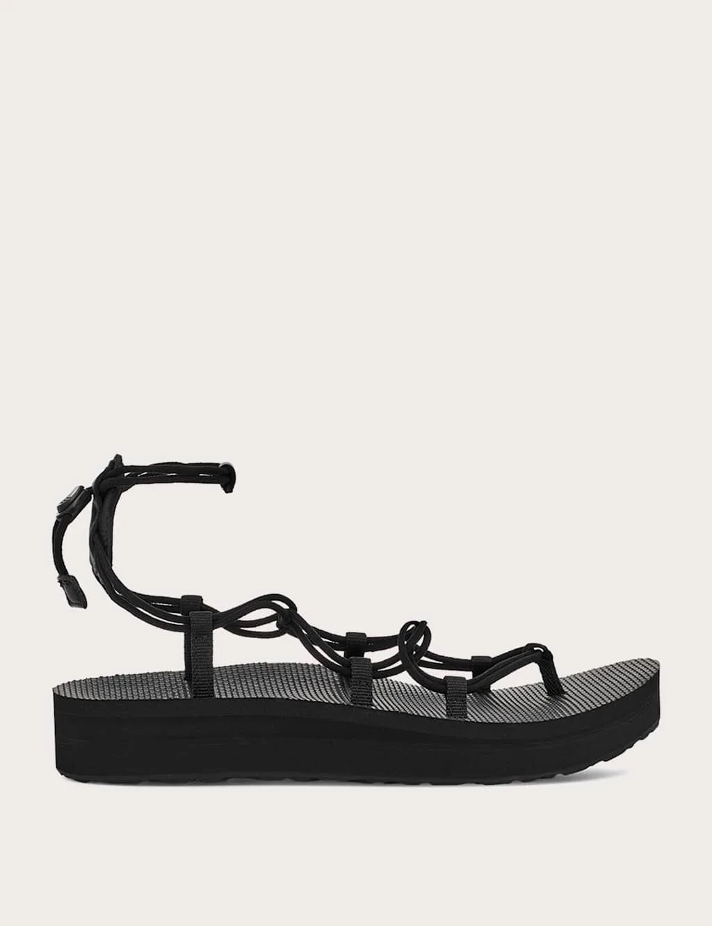 Strappy Wedge Gladiator Sandals Black female - TEVA - FashionsVida