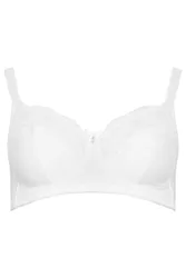 Women's Lace Trim Bra in White Size: 32DD - White - Size: 32DD