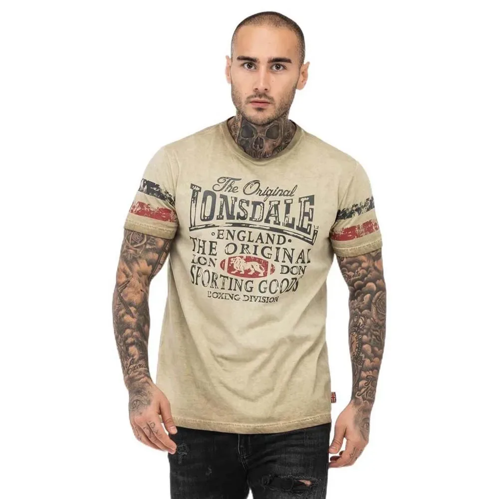 T-shirt à Manches Courtes Skeld Sand / Navy / Red L - Lonsdale - FashionsVida