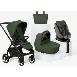 Trío keep 2 verde + capazo Sleep + silla auto Kombifix negro