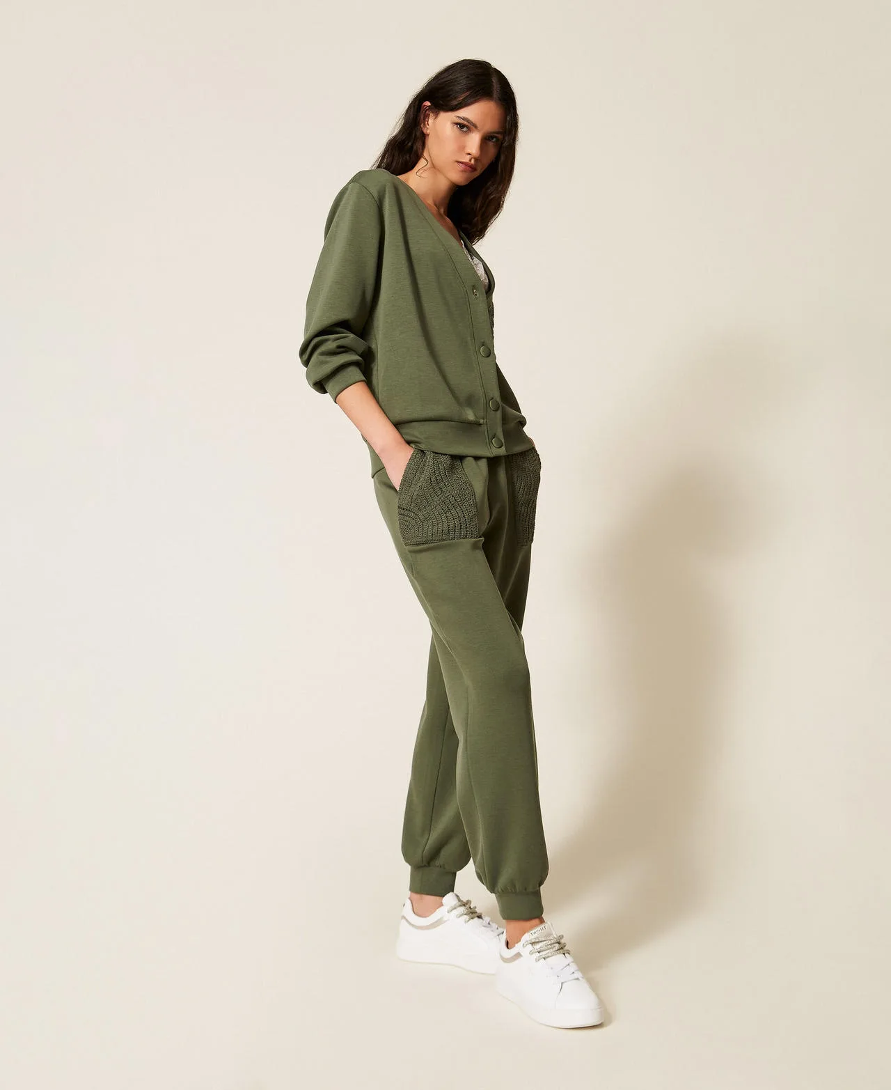 Pantalon de jogging en scuba avec crochet - TWINSET - FashionsVida