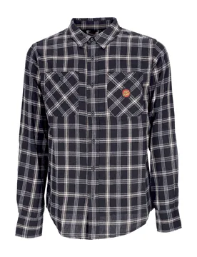 Camicia Manica Lunga Uomo Apex L/s Shirt Black Check - Santa Cruz - FashionsVida
