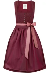 Dirndl Maja (bordeaux, Gr. 40) von Heimatgwand für Damen, 75% Polyester, 25% Baumwolle