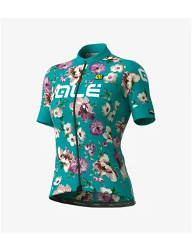 Maglia ciclismo donna PRR FIORI verde - ALE' - FashionsVida