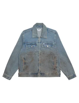Base Trucker Jacket giacca in denim leggera con effetto vintage - heavy vintage light - OBEY - FashionsVida