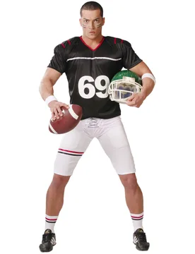 American Football Herren-Kostüm schwarz-weiss - male - FIESTAS GUIRCA, S.L. - FashionsVida