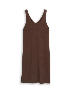 Knitted dress with v-neck female - S - FashionsVida