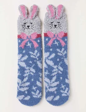 Hare Fluffy Socks Navy Mix female - Fatface - FashionsVida