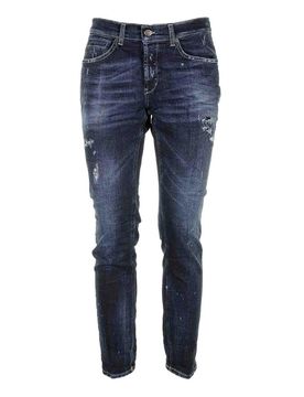 Dondup Jeans In Denim Blu E Strappi