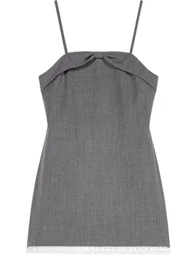 Vestido corto sastre con nudo drapeado y encaje - Maje - FashionsVida