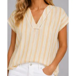 Blusa de mujer de algodón y lino